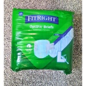 NEW Medline FitRight Large Adult Diapers Ultra Optifit Briefs Large 20 Count